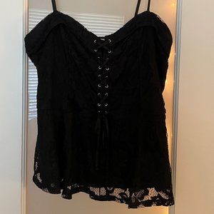Express Black Lace Corset Top - Size L